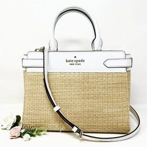 Kate Spade purse staci straw med satchel. EUC.